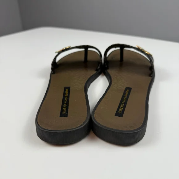 Ipanema x Gisele Bündchen tong sandals Black Gold Butterfly Sandals US 6 - Picture 6 of 9